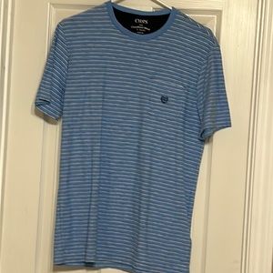Chaps Light Blue Striped T Shirt Mens S